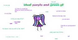 Size: 1194x622 | Tagged: safe, artist:horsesplease, character:aria blaze, my little pony:equestria girls, 1000 hours in ms paint, annoyed, ariabetes, ariatsune miku, blushing, clothing, cute, female, hatsune miku, i'm not cute, ideal gf, implied sonata dusk, meme, misspelling, ms paint, pigtails, similarities, simple background, skirt, solo, text, tsundaria, tsundere, twintails, upset, white background