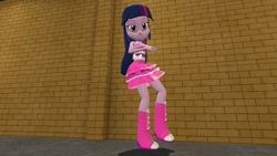 Size: 1280x720 | Tagged: safe, artist:horsesplease, character:twilight sparkle, my little pony:equestria girls, 3d, crossed arms, fall formal outfits, female, lidded eyes, smiling, smirk, solo
