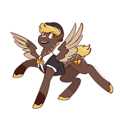 Size: 2400x2400 | Tagged: safe, artist:overlordneon, oc, oc only, oc:amber glow, species:pegasus, species:pony, series:who we become, clothing, mottled coat, simple background, transparent background, vaudeville