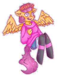 Size: 889x988 | Tagged: safe, artist:plagued-arts, character:scootaloo, oc, oc:ponytale scootaloo, species:anthro, species:pegasus, species:pony, comic:ponytale, female, solo