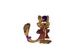 Size: 1800x1200 | Tagged: safe, artist:horsesplease, character:capper dapperpaws, my little pony: the movie (2017), bipedal, garfield, paint tool sai, smiling, solo, style emulation