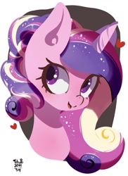 Size: 985x1356 | Tagged: safe, artist:tohupo, character:princess cadance, species:alicorn, species:pony, female, heart, mare, open mouth, smiling, solo
