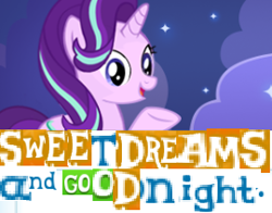 Size: 270x212 | Tagged: safe, artist:horsesplease, gameloft, character:starlight glimmer, species:pony, species:unicorn, caption, expand dong, exploitable meme, female, good night, image macro, mare, meme, night, smiling, text