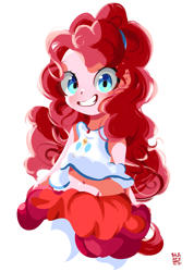 Size: 2129x2994 | Tagged: safe, artist:tohupo, character:pinkie pie, my little pony:equestria girls, belly button, clothing, female, grin, happy, looking at you, smiling, solo