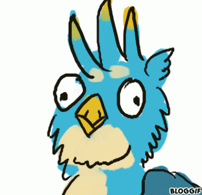 Size: 400x385 | Tagged: safe, artist:horsesplease, character:gallus, animated, derp, gallus the rooster, meme, vibrating, woonoggles, x intensifies