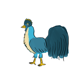 Size: 1000x1000 | Tagged: safe, artist:horsesplease, character:gallus, species:bird, species:chicken, species:rooster, birdified, derp, gallus the rooster, namesake, simple background, solo, species swap, white background