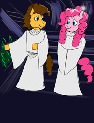 Size: 1000x1300 | Tagged: safe, artist:horsesplease, character:cheese sandwich, character:pinkie pie, species:elf, ship:cheesepie, celeborn, clothing, crossover, female, galadriel, lord of the rings, male, shipping, straight