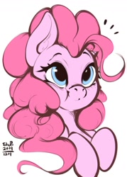 Size: 972x1359 | Tagged: safe, artist:tohupo, character:pinkie pie, species:earth pony, species:pony, bust, cute, diapinkes, female, simple background, solo, white background
