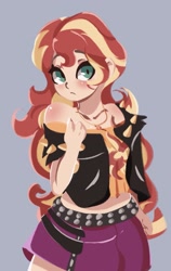 Size: 1337x2113 | Tagged: safe, artist:tohupo, character:sunset shimmer, my little pony:equestria girls, clothing, cute, digital art, female, shimmerbetes, simple background, solo