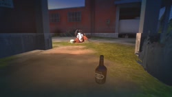 Size: 1280x720 | Tagged: safe, artist:horsesplease, character:trouble shoes, 3d, alcohol, beer, bottle, drunk, drunken shoes, gmod, insanity, solo