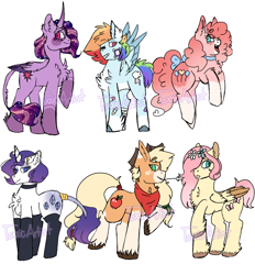 Size: 1300x1400 | Tagged: safe, artist:plagued-arts, character:applejack, character:fluttershy, character:pinkie pie, character:rainbow dash, character:rarity, character:twilight sparkle, species:alicorn, species:earth pony, species:pegasus, species:pony, species:unicorn, g4, alternate design, bandage, bow, clothing, female, glasses, mane six, mare, socks, unshorn fetlocks