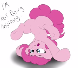 Size: 4000x3500 | Tagged: safe, artist:wazzart, character:pinkie pie, featureless crotch, headstand, plot, solo, upside down