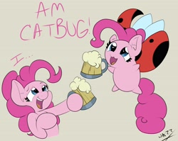 Size: 4400x3500 | Tagged: safe, artist:wazzart, character:pinkie pie, bravest warriors, catbug, cider, crossover, drunk tank, podcast, rooster teeth