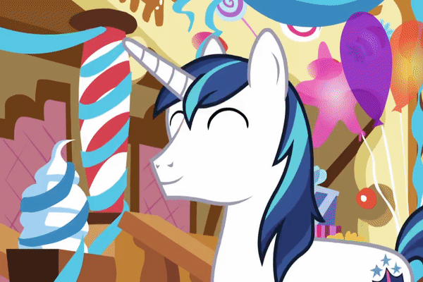 Size: 600x400 | Tagged: safe, screencap, character:shining armor, character:twilight sparkle, character:twilight sparkle (alicorn), species:alicorn, species:pony, species:unicorn, episode:the one where pinkie pie knows, g4, my little pony: friendship is magic, animated, gif, needy, pushy, sugarcube corner