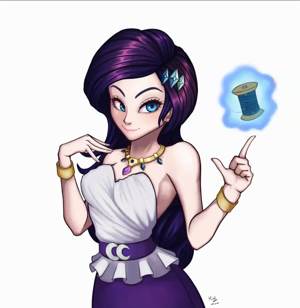 Size: 1052x1080 | Tagged: safe, artist:the-park, character:rarity, species:human, g4, animated, female, humanized, simple background, solo