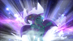 Size: 1920x1080 | Tagged: safe, artist:tagteamcast, character:trixie, species:pony, species:unicorn, g4, trixie's cape, trixie's hat, wallpaper