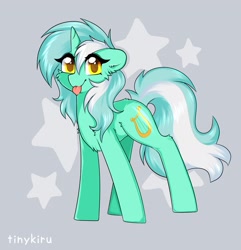 Size: 1975x2048 | Tagged: safe, artist:tinykiru, character:lyra heartstrings, species:pony, species:unicorn, g4, blep, looking at you, simple background, solo, tongue out