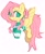 Size: 1698x2048 | Tagged: safe, artist:hiccupsdoesart, character:fluttershy, species:pegasus, species:pony, g4, alternate design, clothing, flying, hairpin, solo, spread wings, sweater, white background, wings