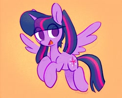 Size: 1512x1207 | Tagged: safe, artist:dawnfire, character:twilight sparkle, character:twilight sparkle (alicorn), species:alicorn, species:pony, g4, flying, simple background, solo, spread wings, twintails, wings