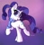 Size: 1945x2000 | Tagged: safe, alternate version, artist:sadtrooper, character:rarity, species:pony, species:unicorn, g4, alternate hairstyle, clothing, cute, gradient background, looking at you, open mouth, raised hoof, raribetes, scarf, signature, simple background, solo, twintails