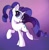 Size: 1945x2000 | Tagged: safe, alternate version, artist:sadtrooper, character:rarity, species:pony, species:unicorn, g4, alternate hairstyle, clothing, cute, gradient background, looking at you, open mouth, raised hoof, raribetes, signature, simple background, solo, twintails