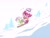 Size: 2500x1900 | Tagged: safe, artist:nendo, character:fluttershy, character:pinkie pie, species:earth pony, species:pegasus, species:pony, g4, beanie, clothing, scarf, sled, sledding, snow, winter
