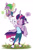 Size: 900x1350 | Tagged: safe, artist:earthsong9405, character:spike, character:twilight sparkle, character:twilight sparkle (alicorn), species:alicorn, species:anthro, species:dragon, species:pony, species:unguligrade anthro, g4, dialogue, flying, gradient wings, leonine tail, simple background, speech bubble, wristwatch, younger