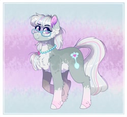 Size: 2106x1950 | Tagged: safe, artist:aaa-its-spook, character:silver spoon, species:earth pony, species:pony, g4, chest fluff, glasses, older silver spoon, simple background, solo