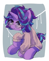 Size: 3000x3748 | Tagged: safe, artist:lexiedraw, character:starlight glimmer, species:pony, species:unicorn, g4, clothing, cute, glasses, glimmerbetes, round glasses, simple background, solo, spectacles, sweater