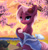 Size: 1280x1322 | Tagged: safe, artist:hitbass, character:jasmine leaf, species:earth pony, species:pony, g4, beautiful, complex background, cup, flower, flower in hair, looking at you, robe, smiling, solo, tea, teacup, teapot, wardrobe malfunction