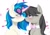 Size: 4093x2894 | Tagged: safe, artist:chickenbrony, character:dj pon-3, character:octavia melody, character:vinyl scratch, species:pony, species:unicorn, ship:scratchtavia, g4, glowing horn, looking at each other, magic, noseboop, petals, simple background