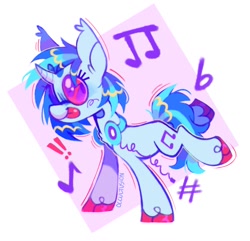 Size: 1226x1182 | Tagged: safe, artist:occultusion, character:dj pon-3, character:vinyl scratch, species:pony, species:unicorn, g4, dancing, headphones, music note, solo, sunglasses, tongue out