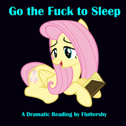 Size: 10000x10000 | Tagged: safe, artist:tardifice, editor:masque, character:fluttershy, species:pegasus, species:pony, episode:the hooffields and mccolts, g4, my little pony: friendship is magic, absurd resolution, book, booty call, female, glowing cutie mark, lying down, prone, simple background, solo, text