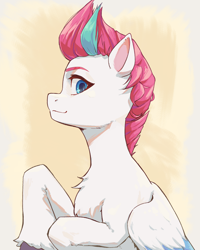 Size: 2560x3200 | Tagged: safe, artist:chopchopguy, part of a set, character:zipp storm, species:pegasus, species:pony, g5, my little pony: a new generation, chest fluff, colored eyebrows, colored hooves, female, hooves, looking at you, looking back, looking back at you, mare, profile, smiling, solo, unshorn fetlocks, wings