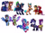 Size: 6120x4500 | Tagged: safe, artist:chub-wub, character:applejack, character:fluttershy, character:hitch trailblazer, character:izzy moonbow, character:pinkie pie, character:pipp petals, character:rainbow dash, character:rarity, character:spike, character:sunny starscout, character:twilight sparkle, character:zipp storm, species:earth pony, species:pegasus, species:pony, species:unicorn, g4, g5, my little pony: a new generation, absurd resolution, batman, big bad wolf, blaze (coat marking), clothing, clover the clever's cloak, coat markings, colored eyebrows, colored hooves, colored wings, costume, crossover, dc comics, eye clipping through hair, eyebrows, eyebrows visible through hair, female, flying, g4 to g5, generation leap, gradient hair, halloween, halloween costume, holiday, hooves, lumberjack, male, mane g5, mane seven, mane six, mare, mario, multicolored hair, multicolored wings, nintendo, open mouth, open smile, pipp wings, raised hoof, rearing, red riding hood, robin, simple background, smiling, socks (coat marking), stallion, star swirl the bearded costume, super mario bros., three quarter view, unshorn fetlocks, white background, wings, yoshi