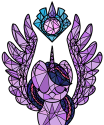 Size: 2122x2552 | Tagged: safe, artist:melodysketch, manebooru spotlight, character:twilight sparkle, species:alicorn, species:pony, g4, alicorn wings, closed mouth, crystal, pretty, solo, spread wings, stained glass window, transparent background, wings