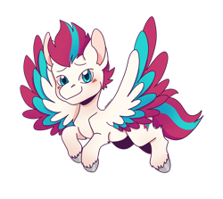 Size: 1024x915 | Tagged: safe, artist:dragnoodlez, species:pegasus, species:pony, g5, blushing, colored wings, female, flying, mare, solo, transparent background, unshorn fetlocks, wings