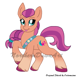 Size: 769x771 | Tagged: safe, artist:chickenbrony, artist:kaifloof, character:sunny starscout, species:earth pony, g5, blep, collaboration, solo, sunny's buttons, tongue out, transparent background