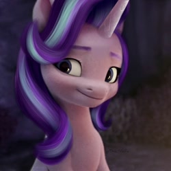 Size: 1078x1074 | Tagged: safe, artist:mira.veike, edit, edited screencap, screencap, character:starlight glimmer, species:pony, species:unicorn, g4, g5, my little pony: a new generation, best pony, female, g4 to g5, g5 movie accurate, generation leap, mare, solo, style emulation