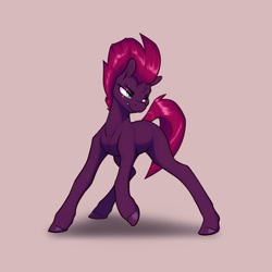 Size: 2875x2875 | Tagged: safe, artist:aquaticvibes, character:tempest shadow, species:pony, species:unicorn, g4, female, gritted teeth, hooves, mare, narrowed eyes, one hoof raised, raised hoof, simple background, solo, tail