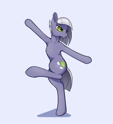 Size: 2200x2400 | Tagged: safe, artist:aquaticvibes, character:limestone pie, species:earth pony, species:pony, g4, balancing, cutie mark, female, frown, gray background, karate, lidded eyes, mare, simple background, solo, standing on one leg