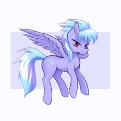 Size: 1700x1700 | Tagged: safe, artist:aquaticvibes, character:cloudchaser, species:pegasus, species:pony, g4, cute, cutechaser, cutie mark, female, lidded eyes, looking at you, mare, simple background, smiling, solo, spread wings, tail, wings