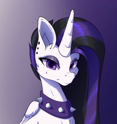 Size: 1700x1800 | Tagged: safe, artist:aquaticvibes, character:princess celestia, species:alicorn, species:pony, g4, collar, eyeshadow, female, folded wings, horn, lidded eyes, makeup, mare, punklestia, simple background, solo, spiked collar, wings