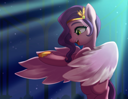 Size: 3700x2878 | Tagged: safe, artist:maren, character:pipp petals, species:pegasus, species:pony, g5, my little pony: a new generation, female, flying, mare, open mouth, pipp wings, profile, solo, spread wings, wings