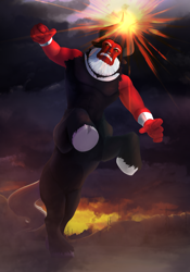 Size: 2934x4200 | Tagged: safe, artist:silfoe, character:lord tirek, species:centaur, g4, commission, commissioner:reversalmushroom, jewelry, magic, male, nose piercing, nose ring, piercing, solo