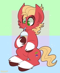 Size: 990x1200 | Tagged: safe, artist:saveraedae, character:sprout, species:earth pony, species:pony, g5, coat markings, smoothie, socks (coat marking), solo, unshorn fetlocks