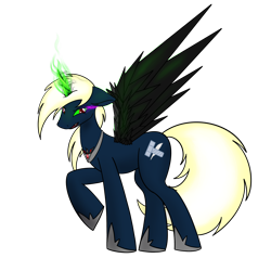 Size: 2048x2048 | Tagged: safe, artist:skydreams, oc, oc:nightmare skies, oc:skydreams, species:alicorn, species:pony, g4, alicorn amulet, alicornified, amulet, crystal, crystals on body, dark magic, female, jewelry, magic, mare, necklace, race swap, simple background, solo, transparent background