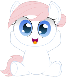 Size: 1295x1500 | Tagged: safe, artist:spellboundcanvas, character:nurse redheart, species:earth pony, species:pony, g4, cute, female, filly, filly nurse redheart, hatless, heartabetes, missing accessory, open mouth, open smile, simple background, sitting, smiling, solo, transparent background, weapons-grade cute, young