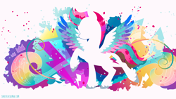 Size: 3840x2160 | Tagged: safe, artist:spacekitty, character:zipp storm, species:pegasus, species:pony, g5, license:cc-by-nc-nd, abstract background, cutie mark, digital art, female, mare, silhouette, solo, spread wings, vector, wings