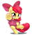 Size: 918x1000 | Tagged: safe, artist:stoic5, character:apple bloom, species:earth pony, species:pony, g4, my little pony: friendship is magic, adorabloom, apple family member, bipedal, bow, clothing, cute, female, filly, foal, grin, hoodie, looking at you, pointing, pointing at you, simple background, smiling, solo, sweater, sweet dreams fuel, underhoof, white background, young